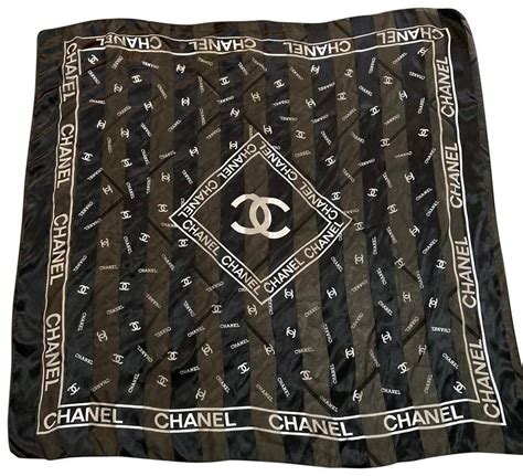 chanel black hite scarf|chanel black and white scarf.